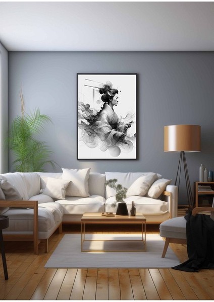 Minimalist Tarzda Tarihçi Çerçeveli Kanvas Tablo -483