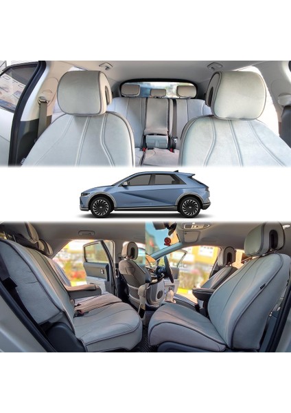 Hyundai Ionıq 5 Oto Koltuk Koruyucu Kılıf Marin Serisi Gri Ioniq 5