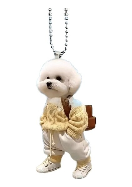 Serelith Yaratıcı Teddy Puppy Sırt Çantası 2d Dikiz Aynaları Kolye Araba Asılı Süsler Araba Dekorasyon Aksesuarları Sırt Çantası Anahtarlıklar Renk:3 (Yurt Dışından)