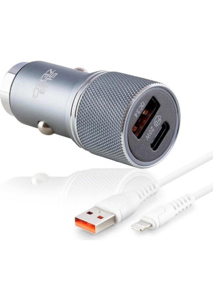 20W 3.4A Hızlı Pd USB Çıkışlı Iphone Araç Çakmaklık Şarj Aleti
