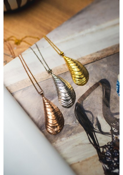 Shell Kolye Gold - Gümüş Kolye