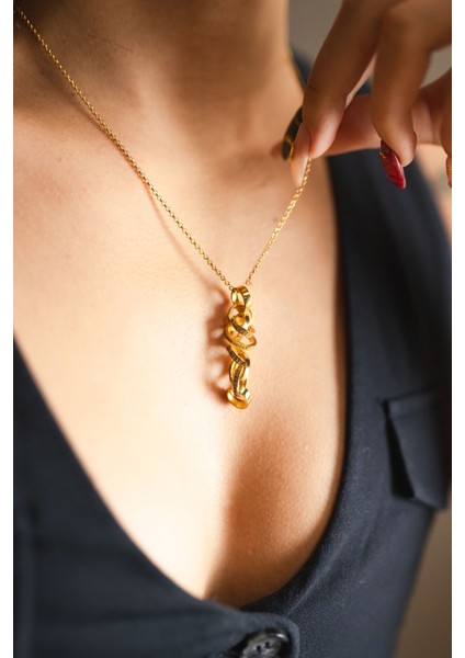 Mazy Kolye Gold - Gümüş Kolye