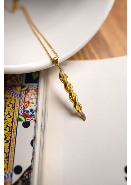 Curl Kolye Gold - Gümüş Kolye