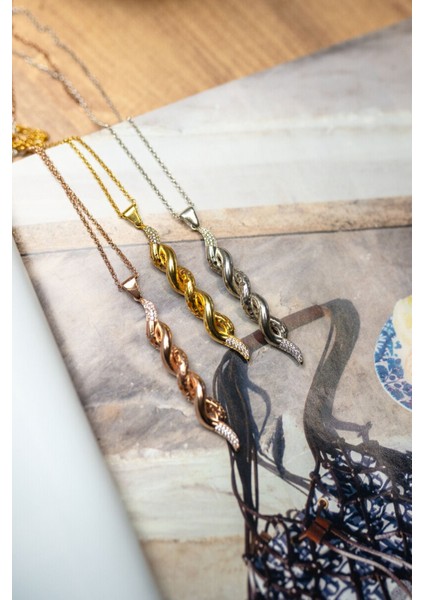 Curl Kolye Gold - Gümüş Kolye