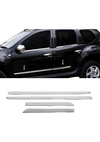 Dacia Duster Krom Yan Kapı Çıta 4 Parça P.çelik 2010-2017 Arası