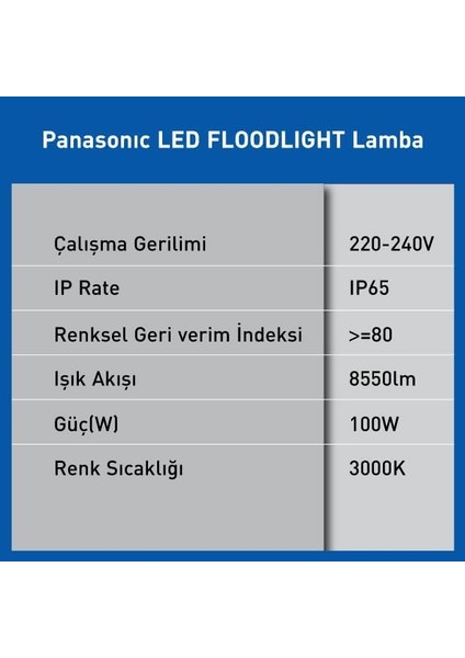LED Floodlıght 100W 8550LM 3000K