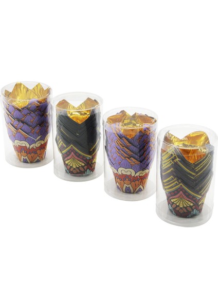 20 Pcs Gold - Folyoluyuvarlak - Kalın - Kulaklı Muffin Kağıt Kek Kapsülü