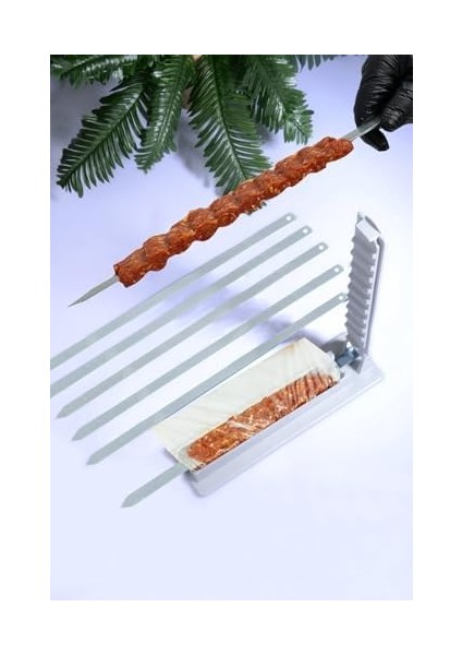 6 Adet Şiş ve Kebapmatik Adana Urfa Kebap Kalıbı Aparatı Pratik Hızlı Kebap Makinesi Kutusu