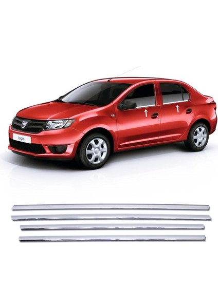 Dacia Logan Sedan Krom Cam Çıtası 4 Prç P.çelik 2004-2012 Arası