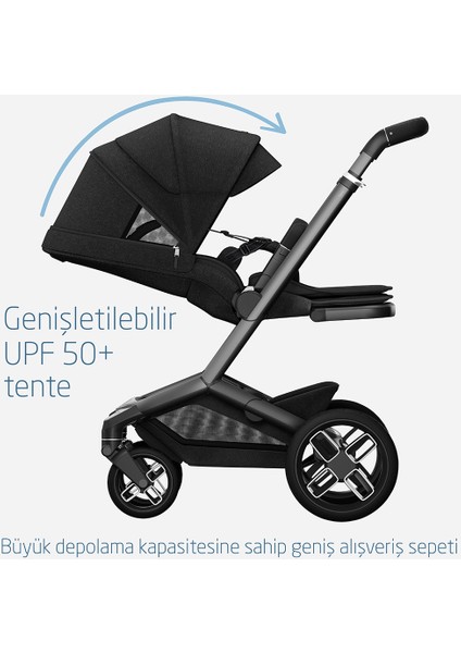 Maxi- Cosi Fame LED Işıklı Entegre Telefon Şarj Üniteli Premium Bebek Arabası Twillic Black
