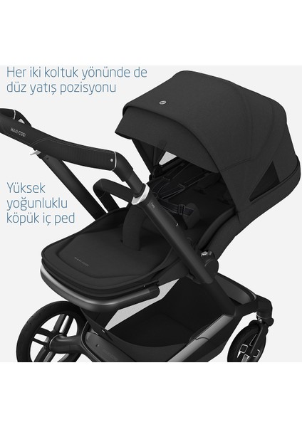Maxi- Cosi Fame LED Işıklı Entegre Telefon Şarj Üniteli Premium Bebek Arabası Twillic Black