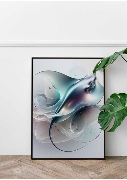 Minimalist Tarzda Yengeç Çerçeveli Kanvas Tablo -730