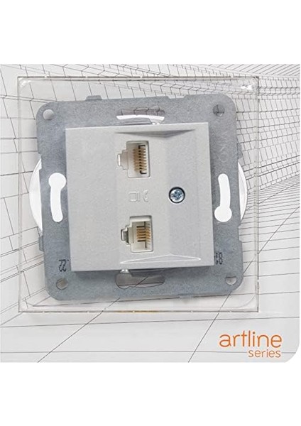 Nt Gümüş Data+Nümeris Cat6+Cat3 Mekanizma+Düğme Kapak
