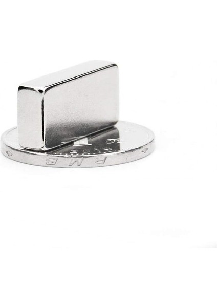 Magneteksan 20X10X5 mm Neodyum Mıknatıs, Çok Güçlü Dikdörtgen Neodymium Magnet - 4 Adet Set