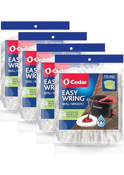 Easywring Mikrofiber Döner Paspas Mop Yedek Başlık (4 Adet)