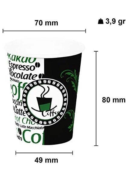 Cup 7 Oz 180 ml Karton Bardak Otomat 300 Adet Kalın Bardak