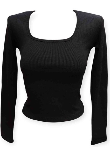 Kadın Kare Yaka Fitilli Kaskorse Örme Body Bluz fırsatları