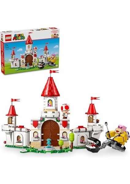 Super Mario Peach In Kalesinde Roy ile Savaş 71435-7 Yaş ve Üzeri Çocuklar Için Nintendo Karakteri Içeren Yaratıcı Oyuncak Yapım Seti (738 Parça)