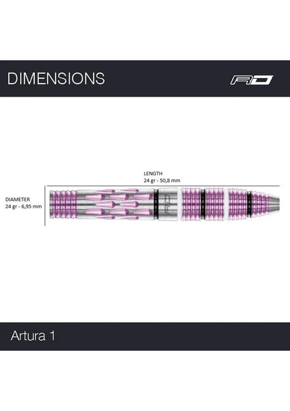 Artura 1 Shocking Pink % 90 Tungsten Çelik Uçlu Dart Oku modelleri