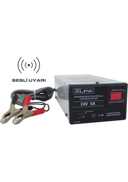 24VOLT 5AMPER Mikroişlemci Kontrollü Akü Şarj Cihazı