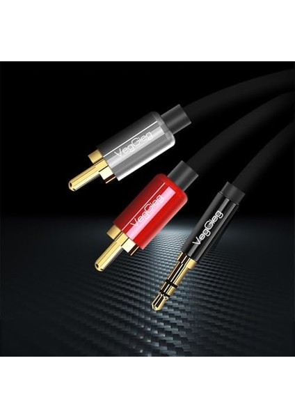3.5mm Aux To 2 Rca Ses Kablosu 5 Metre