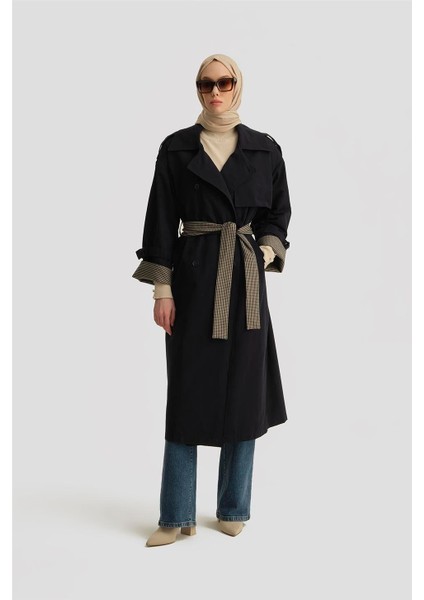 Oversize Trençkot 24K7506 Lacivert