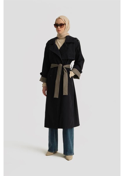 Oversize Trençkot 24K7506 Lacivert