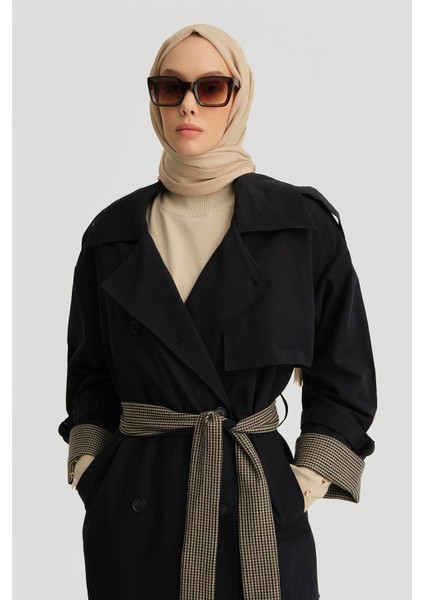 Oversize Trençkot 24K7506 Lacivert