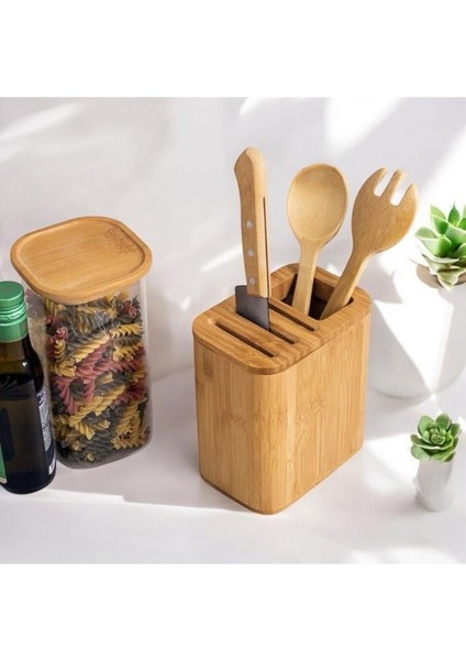 Bambu Bıçaklık Kaşıklık Düzenleme Tezgah Üstü Bıçaklık Kaşıklık