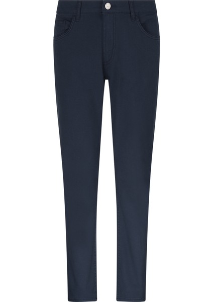 Lacivert Regular Fit 5 Cep Pamuklu Kanvas Pantolon