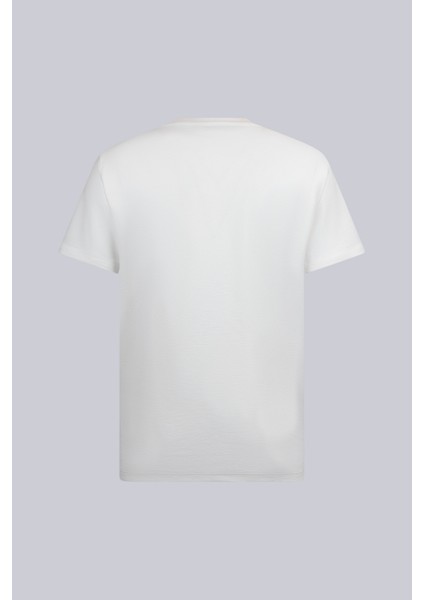 Beyaz Regular Fit Bisiklet Yaka Basic Tişört
