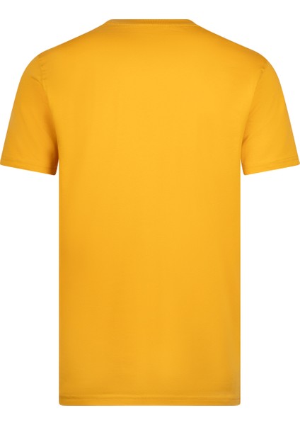 Sarı Regular Fit Bisiklet Yaka Pamuklu Basic Tişört