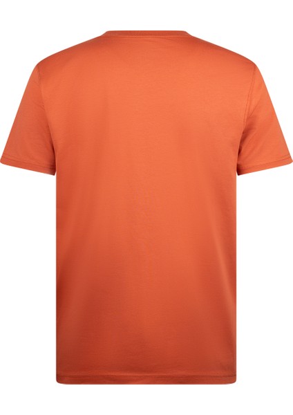 Kiremit Regular Fit Bisiklet Yaka Pamuklu Basic Tişört