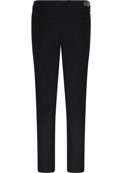 Siyah Regular Fit 5 Cep Pamuklu Kanvas Pantolon
