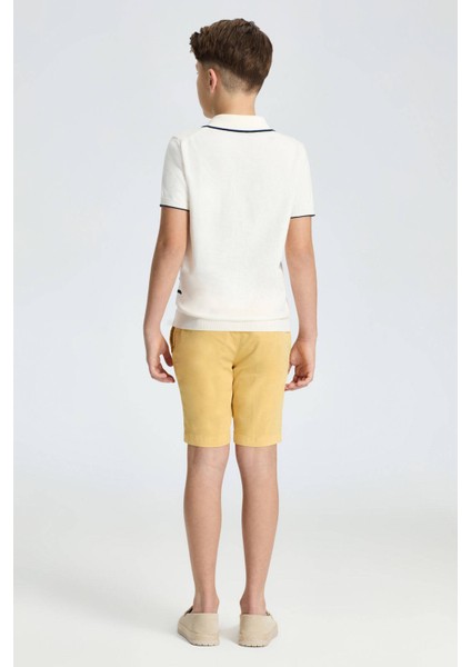 Fermuar Detaylı Çizgi Desen Saf Pamuk Çocuk Triko Polo indirimleri