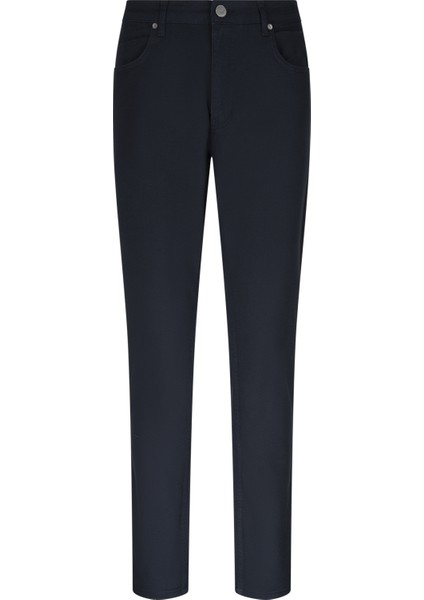 Lacivert Regular Fit 5 Cep Pamuklu Kanvas Pantolon