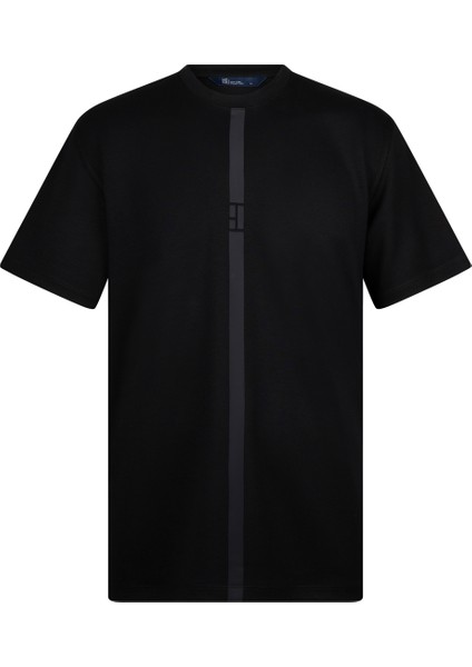 Siyah Regular Fit Bisiklet Yaka Pamuklu Basic Tişört