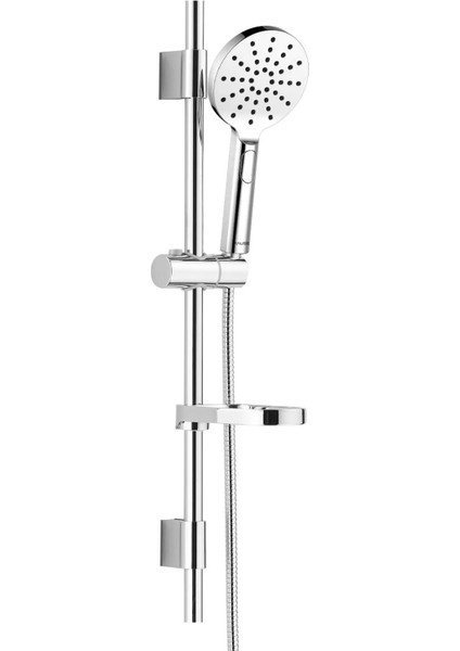 Sürgülü Duş Seti + Ø22MM Krom Kaplı + 5 Fonksiyonlu