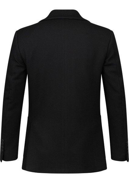 Siyah Slim Fit Mono Yaka Casual Takım Elbise