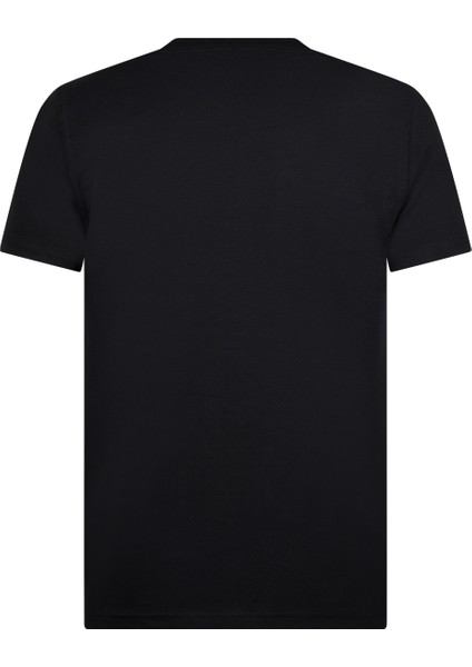 Siyah Regular Fit Bisiklet Yaka Pamuklu Tişört fiyatları