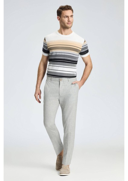 Pamuk Yün Karışım Açık Gri Chino Pantolon modelleri