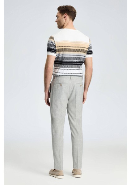 Pamuk Yün Karışım Açık Gri Chino Pantolon fırsatları