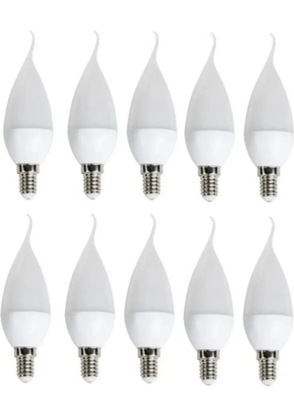 CT-4084 8W 3200K E14 Duylu Ledli Kıvrık Ampul Gün Işığı 10 Lu Paket
