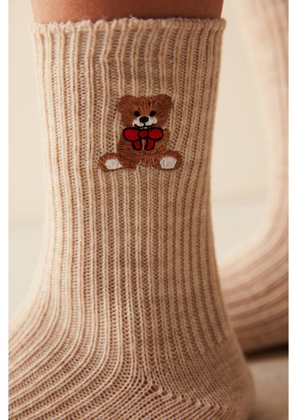 Teddy Bear Desenli Kalın Soket Çorap fiyatları