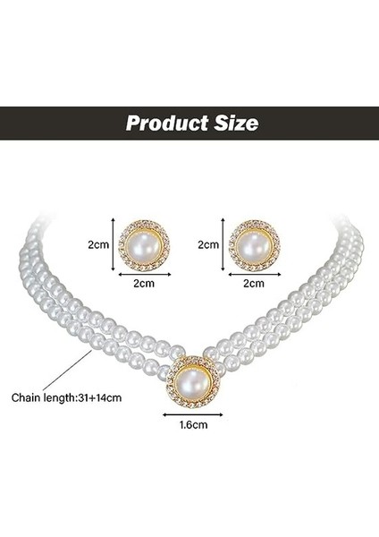 Inci Kolye Küpe Takı Kadınlar Için Set Kızlar Gelin Takı Seti Inci Choker Set Düğün Partisi Doğum Günü Yıldönümü Noel Anneler Günü Sevgililer Günü Hediyeler (Yurt Dışından)