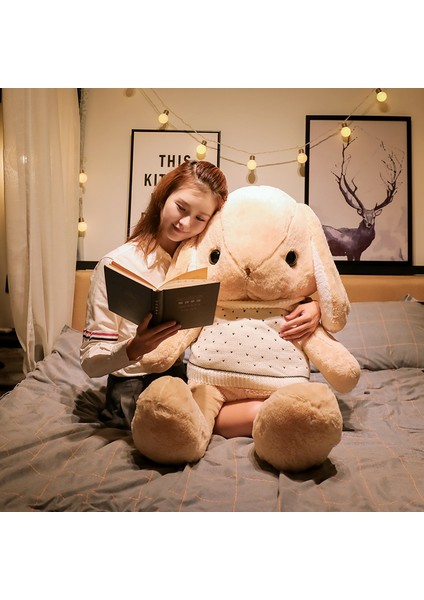 Büyük Panda Ayı Kurumi Melodi Beyaz Tavşan Peluş Oyuncak Bebek Bebek 80CM (Yurt Dışından)