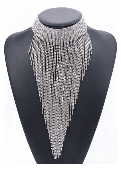 Kadınlar Için Rhinestone Bildirimi Kolye, Püskül Önlük Gerdanlık Yaka Parti Resmi Için Tıknaz Kostüm Takı (Yurt Dışından)