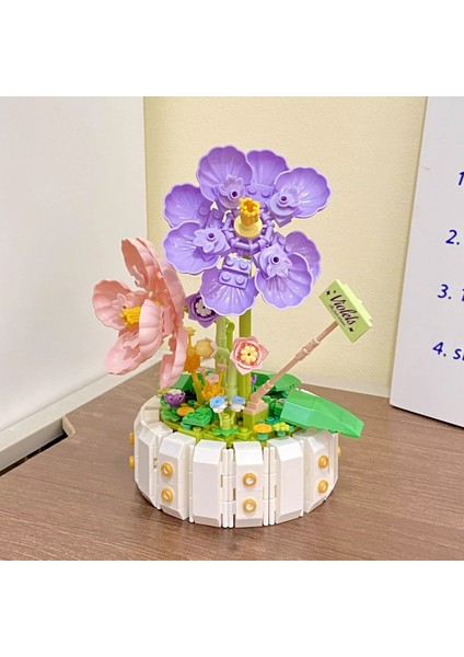 Çiçek Yapı Taşları Perpetual Çiçek Puzzle Oyuncak Dekorasyon Doğum Günü Hediyesi (Yurt Dışından)