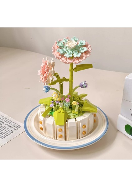 Çiçek Yapı Taşları Perpetual Çiçek Puzzle Oyuncak Dekorasyon Doğum Günü Hediyesi (Yurt Dışından)