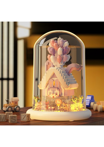 Yeni Yaratıcı Yapı Taşları Buket Ahşap Evler Monte Puzzle Çocuk Oyuncakları Süsler Hediye (Yurt Dışından)